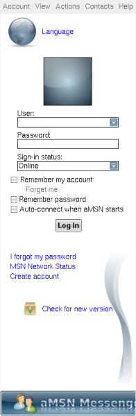 amsn log on